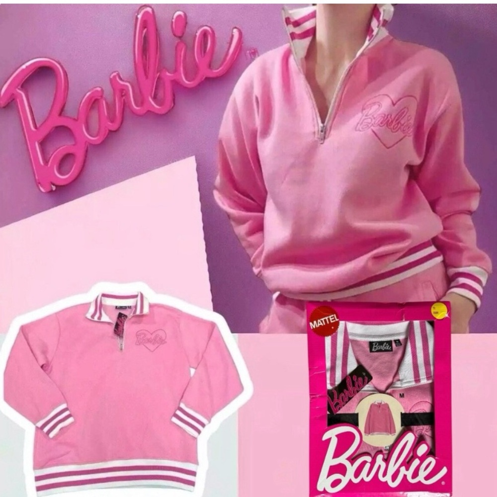 Quarter-zip Barbie long-sleeved sweatshirt